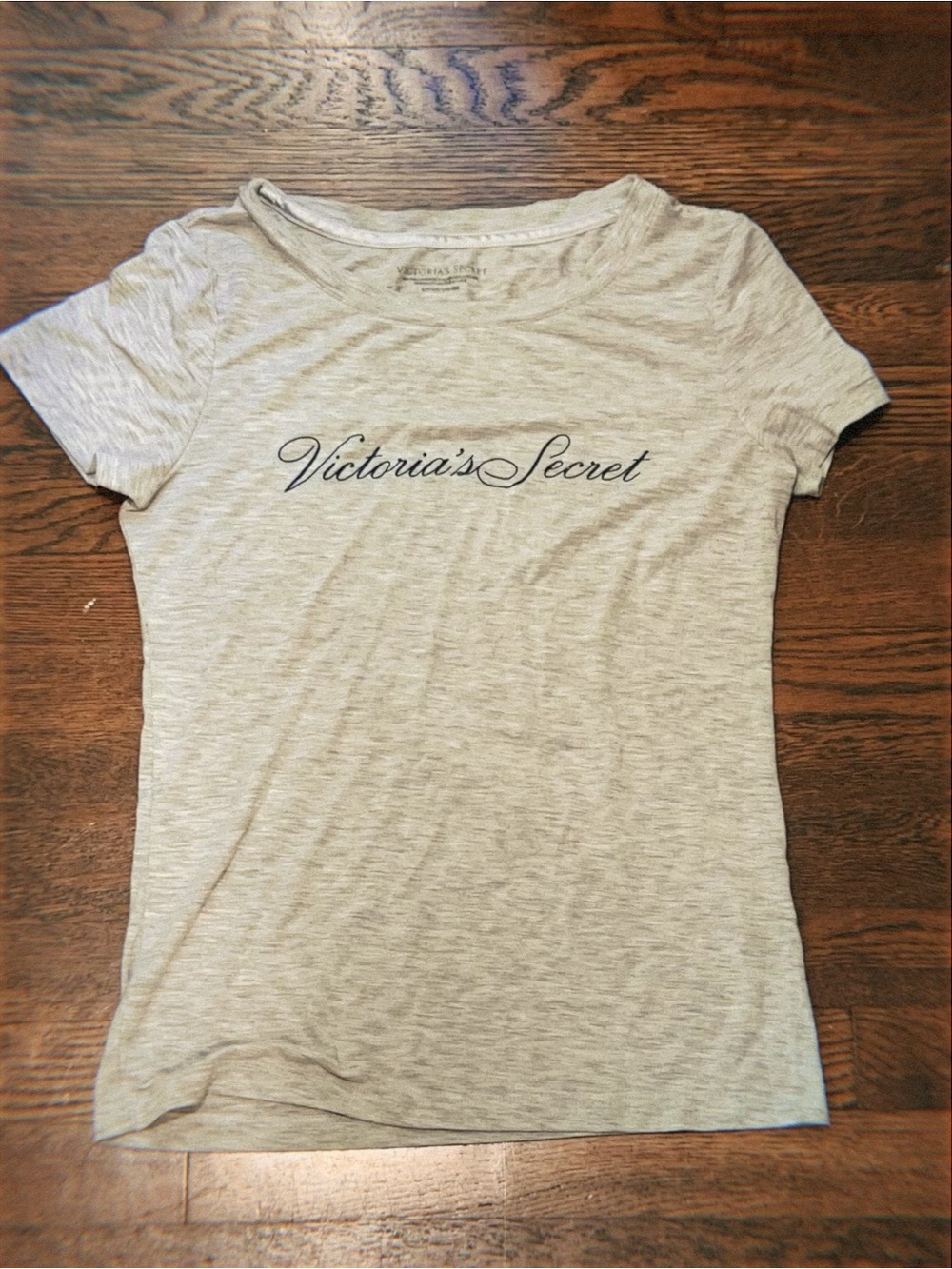 Victoria's Secret Heather Gray Logo Short Sleeve Tee